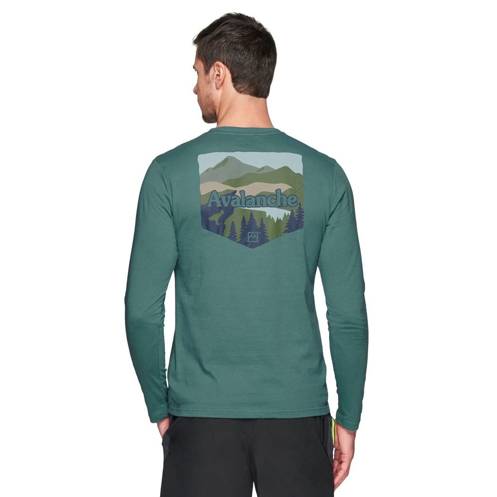 Avalanche Trails Landscape Crewneck Long Sleeve Graphic T-Shirt